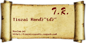 Tiszai Renátó névjegykártya