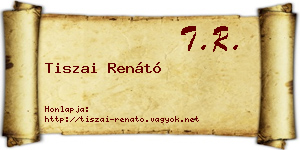 Tiszai Renátó névjegykártya
